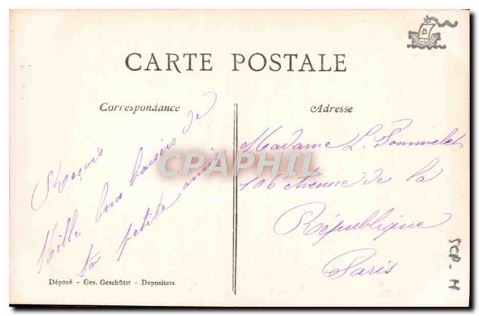 Couple en tenue de soirée — scène nocturne — éditeur AFS, n° 363/5 — Reverso