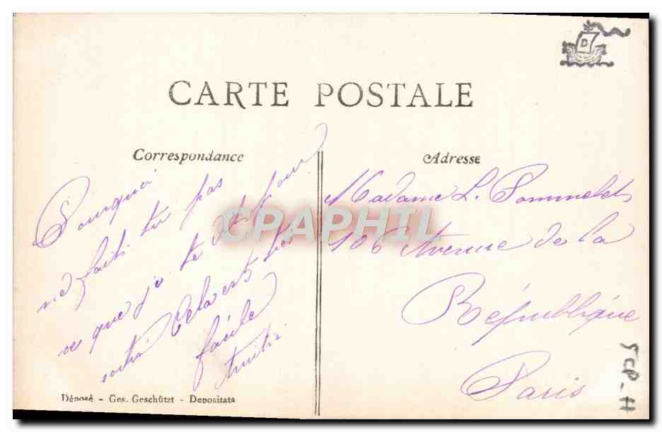 Amour et Mignonne sur banc moussu — A&S, n°383/1 — Verso