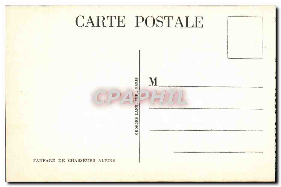 CPA Fanfare De Chasseurs Alpins Militaria — Rückseite