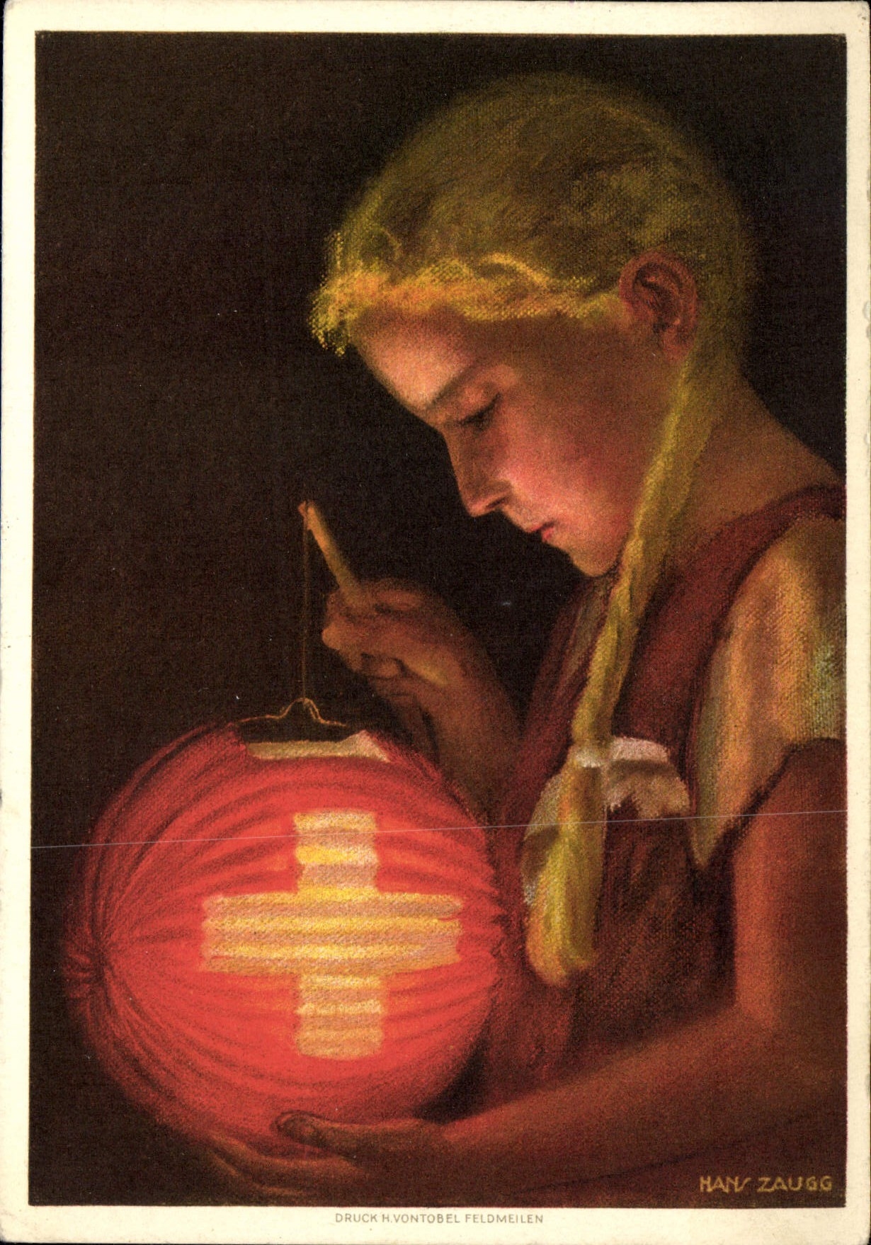 CPM Enfant Fete nationale Suisse 1936