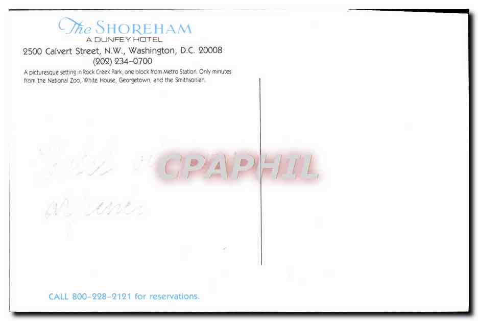The Shoreham Hotel — Washington, D.C. — Graphphil — Rückseite