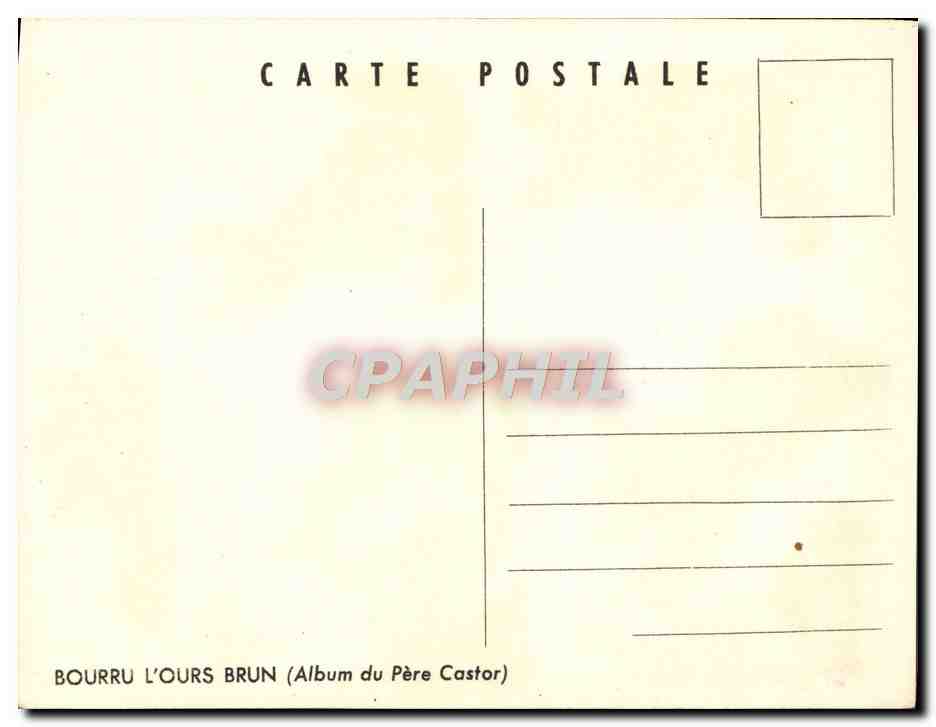 CPM Bourru L'Ours Brun Ours Album du Pere Castor — Rückseite