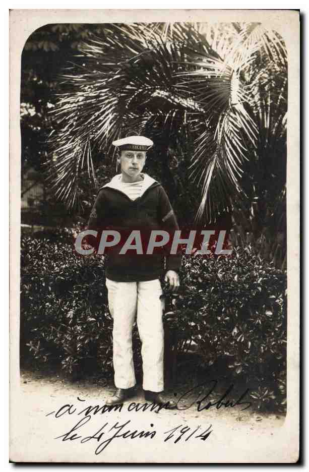 CARTE PHOTO Marin Mecanicien