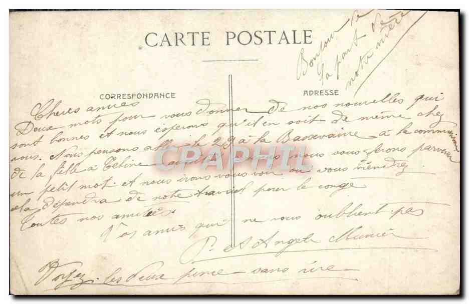 CARTE PHOTO Femmes — Verso