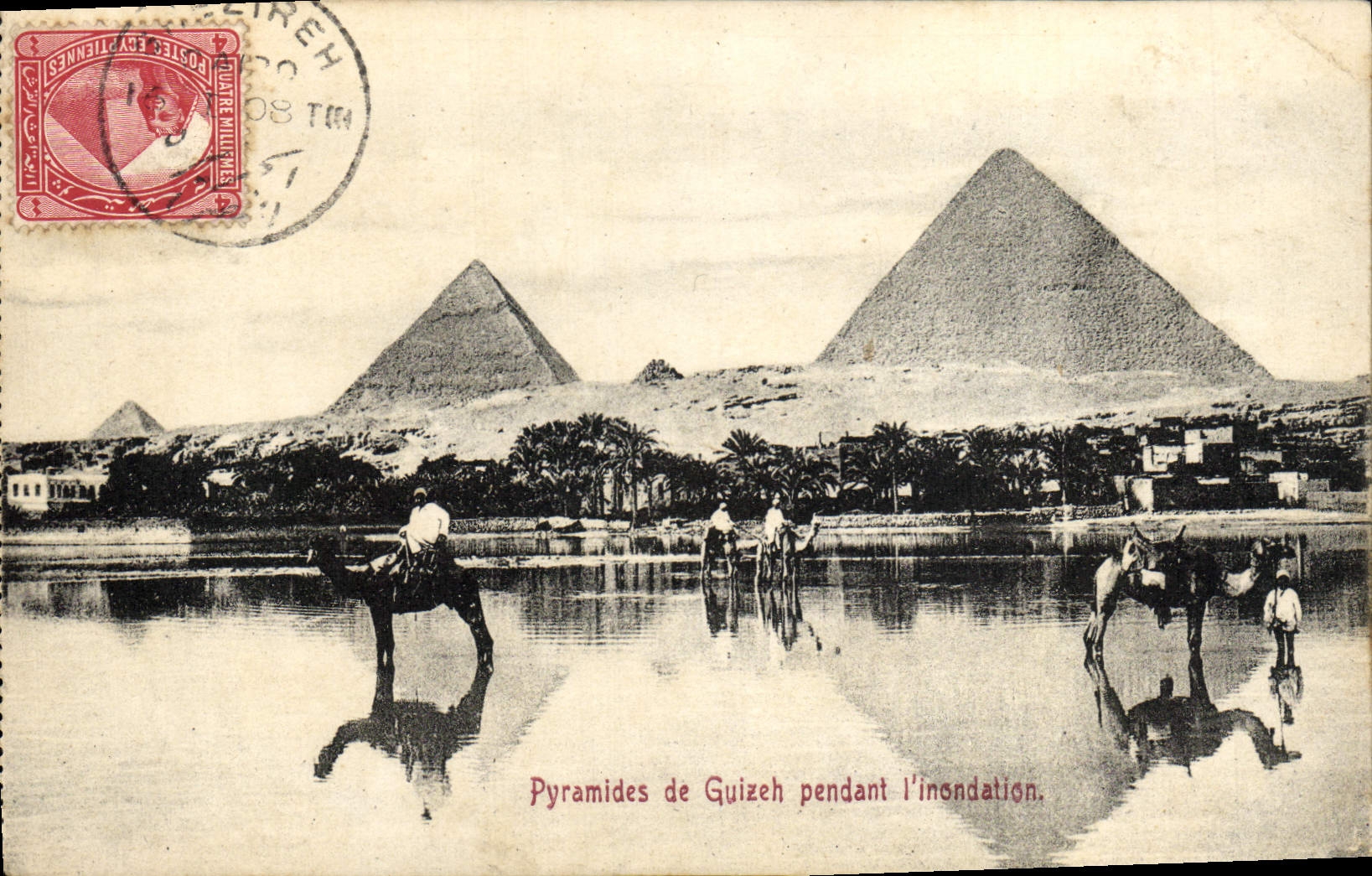 CPA Pyramides De Guizeh Pendant l'inondation Egypte 