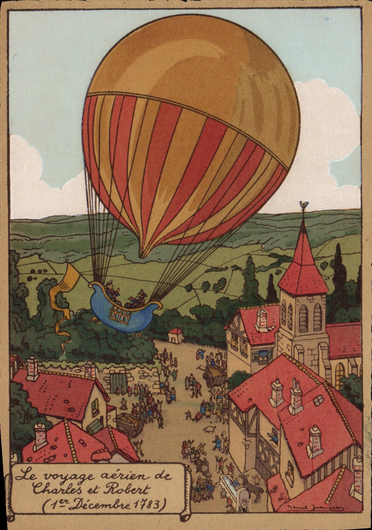 CPA Le Voyage Aerien De Charles Et Robert 1er decembre 1783 Ballon Mongolfiere