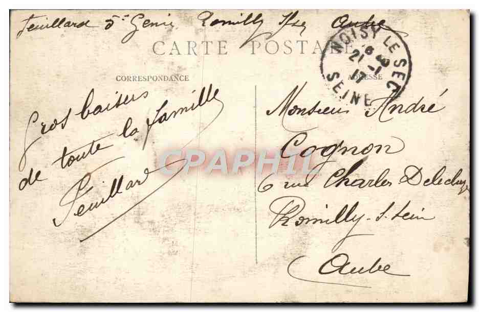 CPA Paris l'Hotel De Ville — Verso