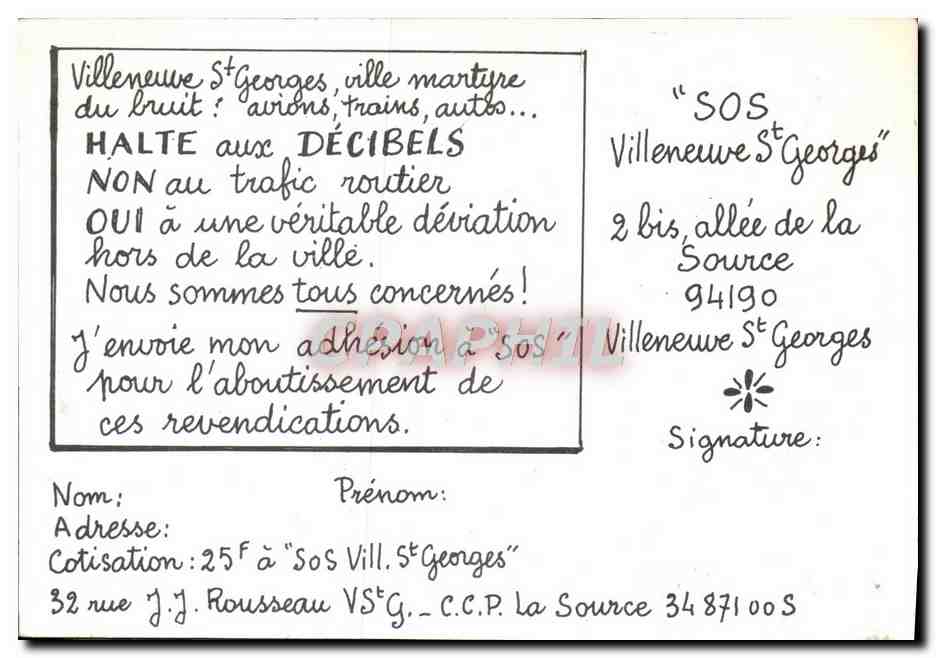 Villeneuve-Saint-Georges — Rue de Paris — G. G. — Rückseite