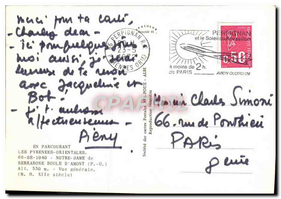 CPM En Parcourant Les Pyrenees Orientales Notre Dame Se Serrabone Boule D'amont Vue Generale — Verso