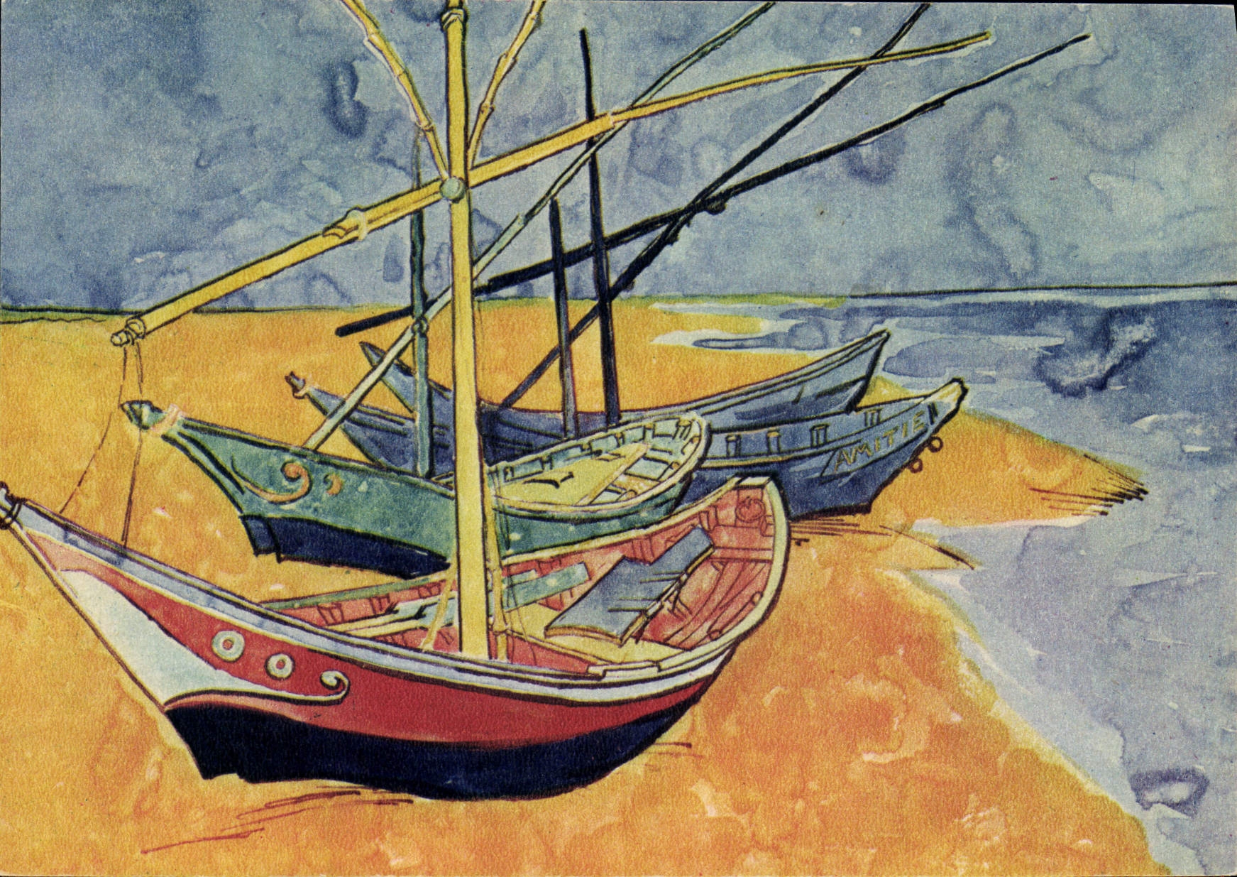 Boote bei Saintes-Maries — Sammlung V. W. Van Gogh — Verlag Braun & Cie, Mulhouse
