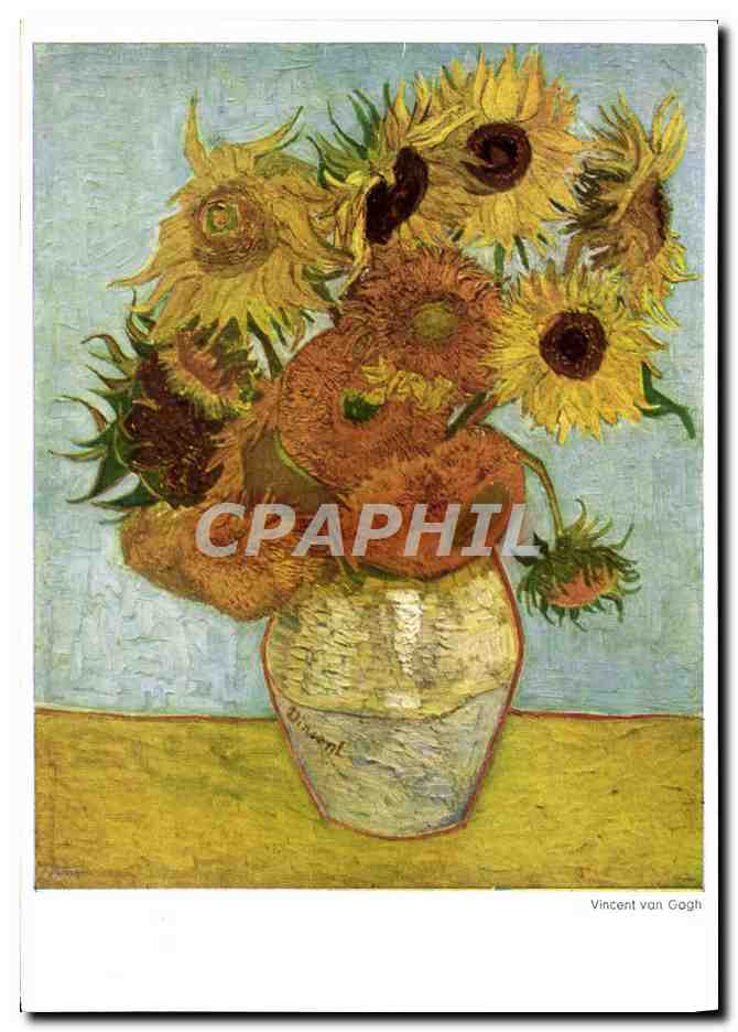 Vase de tournesols — reproduction — Franz Hanfstängl, Munich - Recto