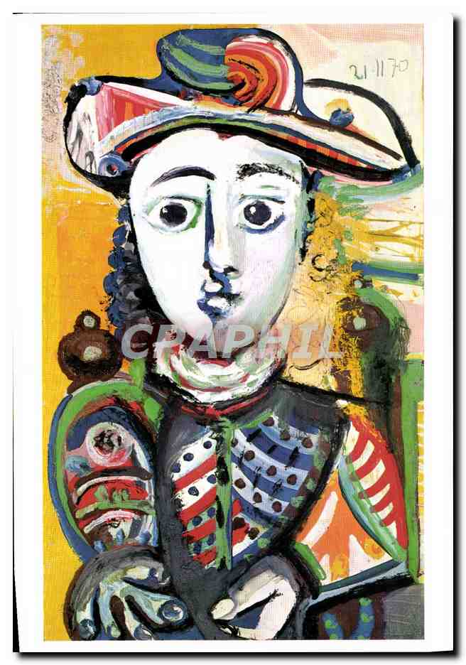 CPM Jeune Fille Assise Huile Sur Pablo Picasso
