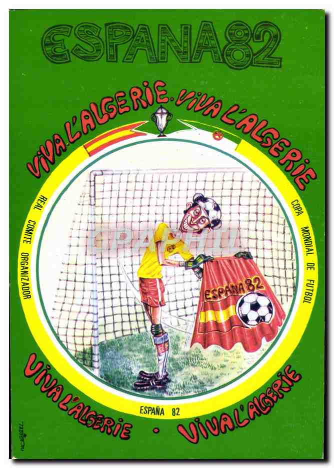 CPM Espana Viva L'Algerie Viva l'Algerie Espana 82 Corrida Football