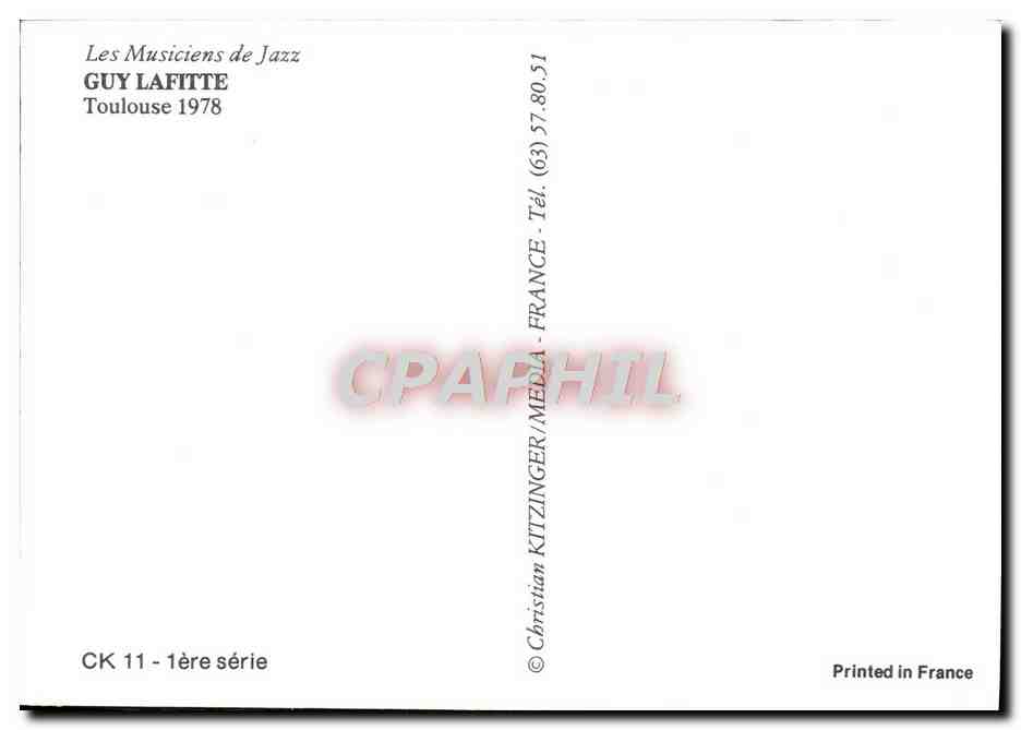 CPM Les Musiciens De Jazz Guy Lafitte Toulouse 1981 — Rückseite
