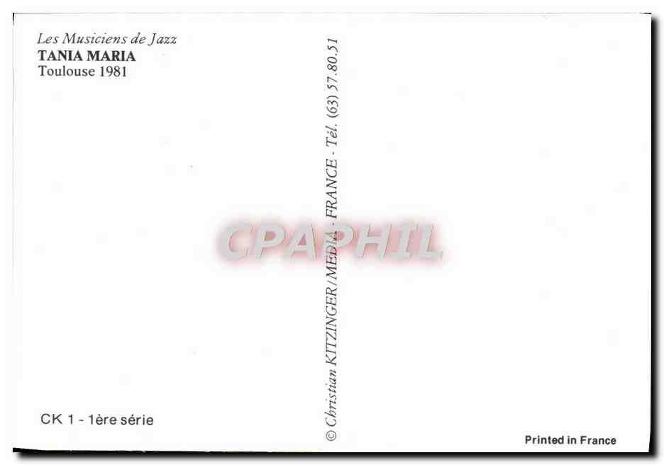 CPM Les Musiciens De Jazz Tania Maria Toulouse 1981 — Rückseite