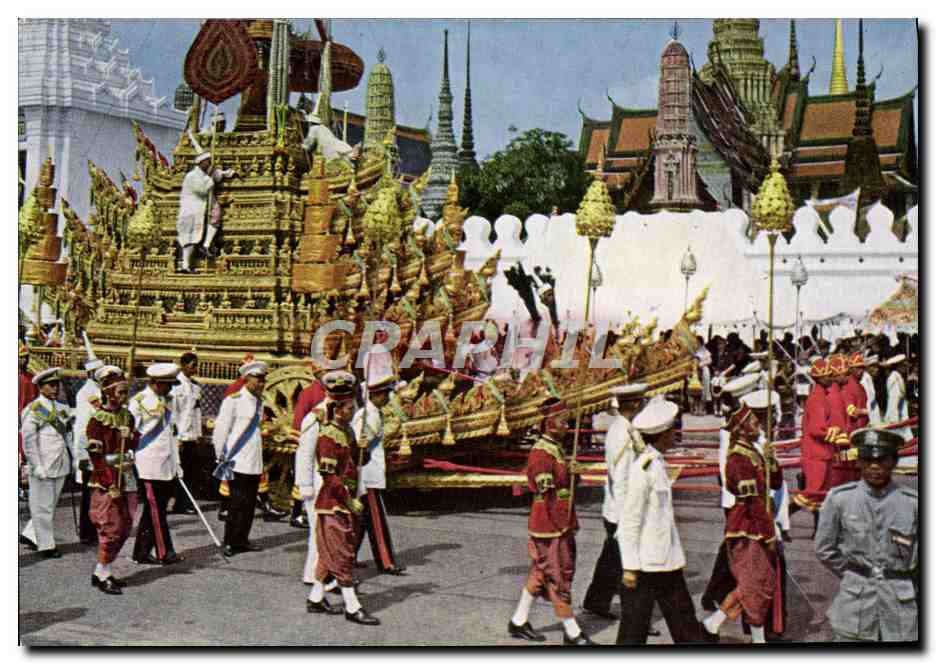 CPM Thalande Bangkok Le Char D'Apparat Transportant le corps de la defunte