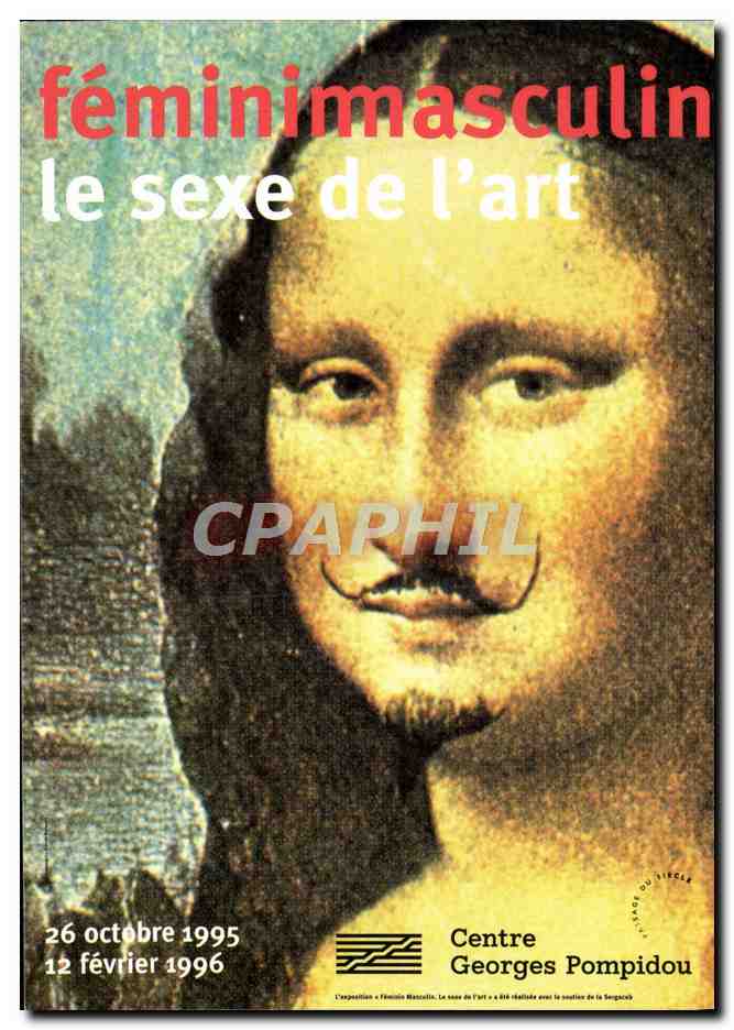 CPM Feminimasculin Le Sexe De L'Art Joconde Leonard de Vinci 1995 Centre George Pompidou