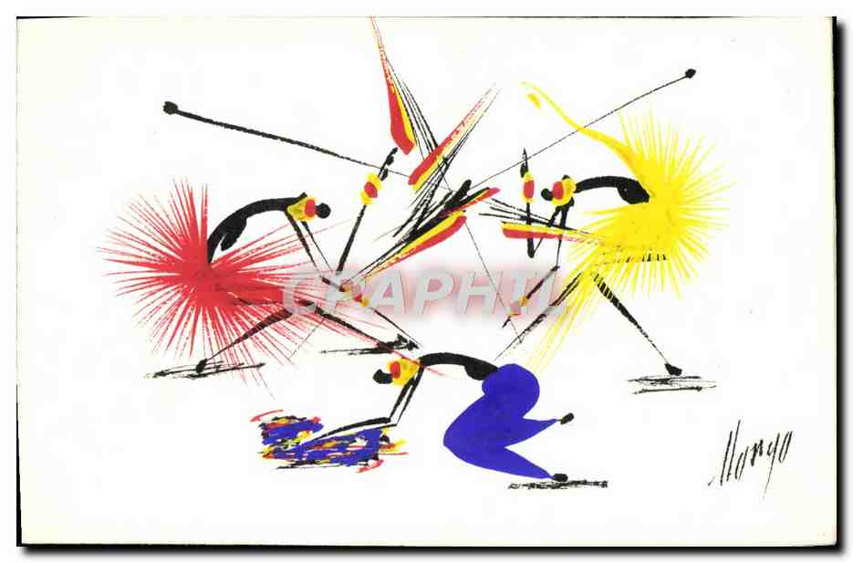 Ski alpinistes — illustration stylisée — Manyo - Recto