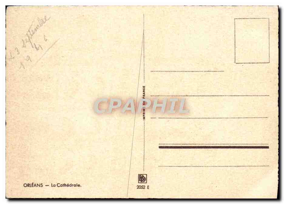 CPM Orleans La Cathedrale — Verso