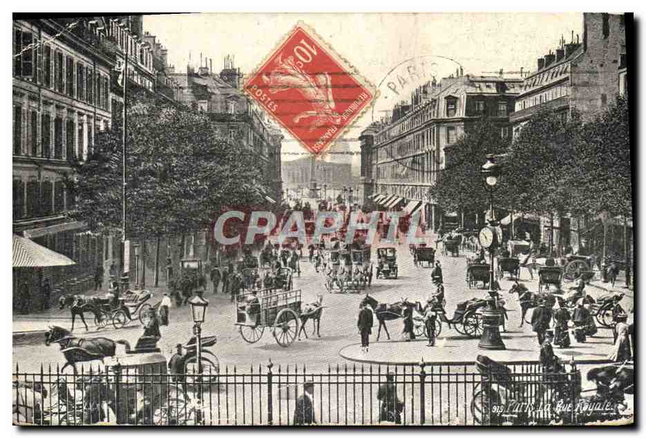 CPA Paris La Rue Reyale Publicite Fleuret Blaise Rue de Passy Chaussures