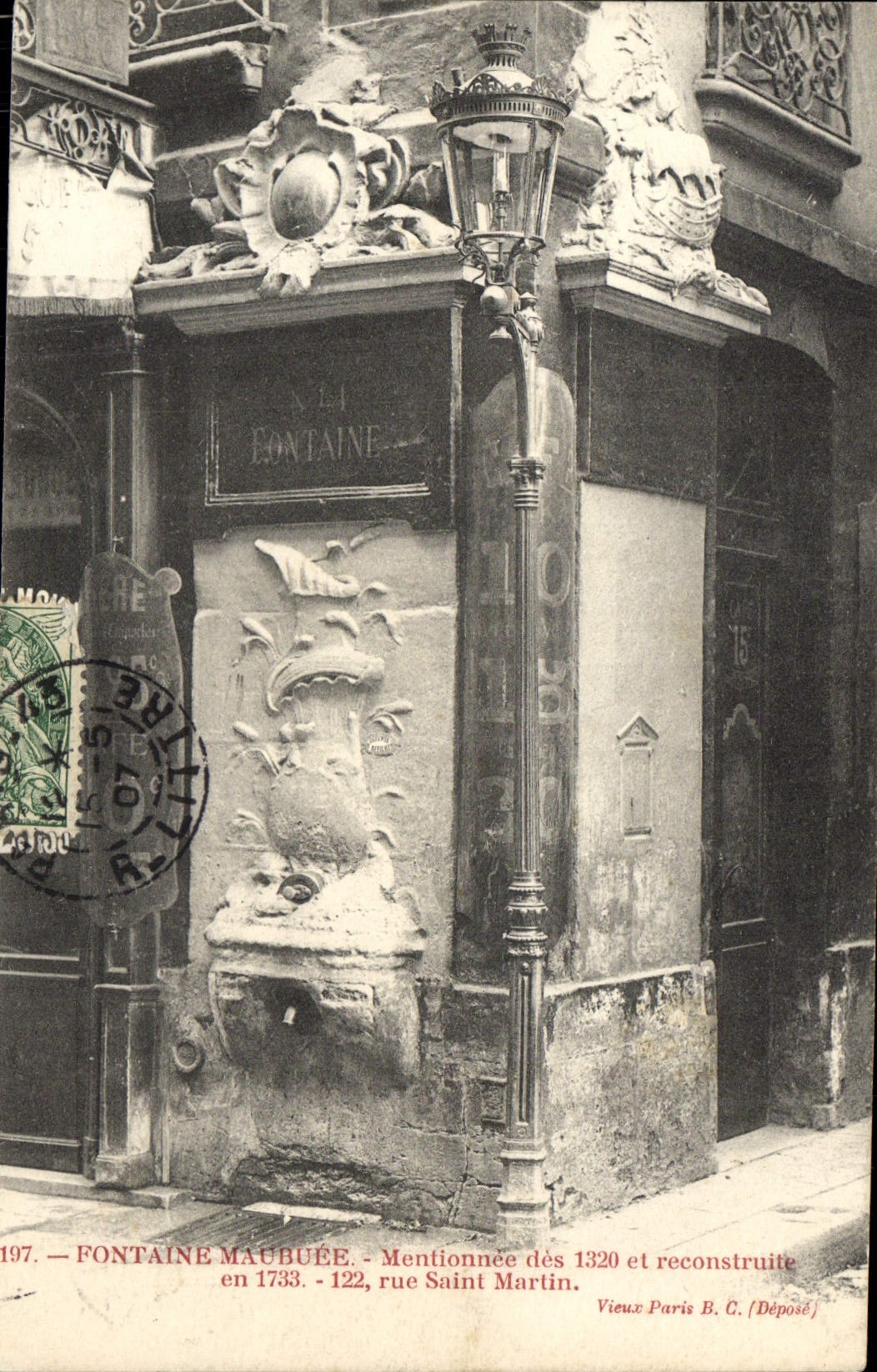 CPA Fontaine Maubuee Rue Saint Martin Paris