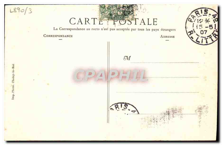 CPA Fontaine Maubuee Rue Saint Martin Paris — Rückseite