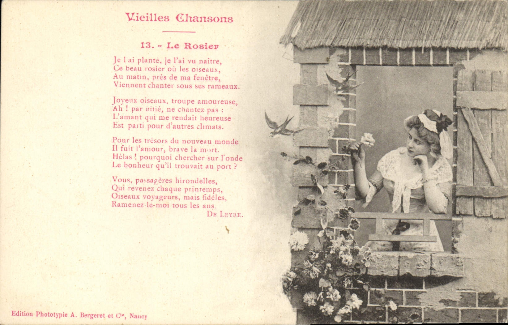 Old Songs — 13. The Rose — Phototype Edition A. Bergeret et Cie, Nancy