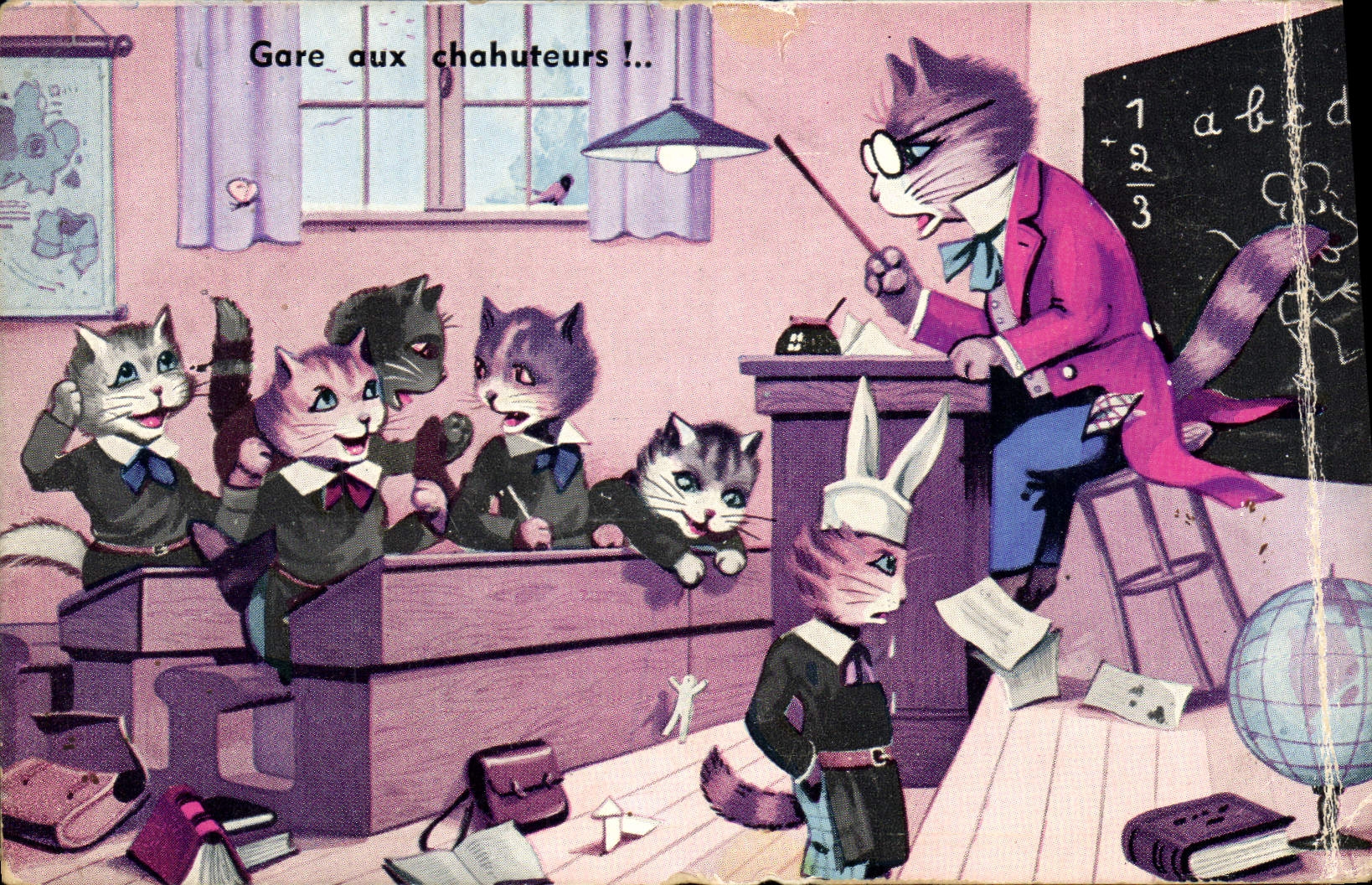 CPA Gare Aux Chahuteurs Chat Chats
