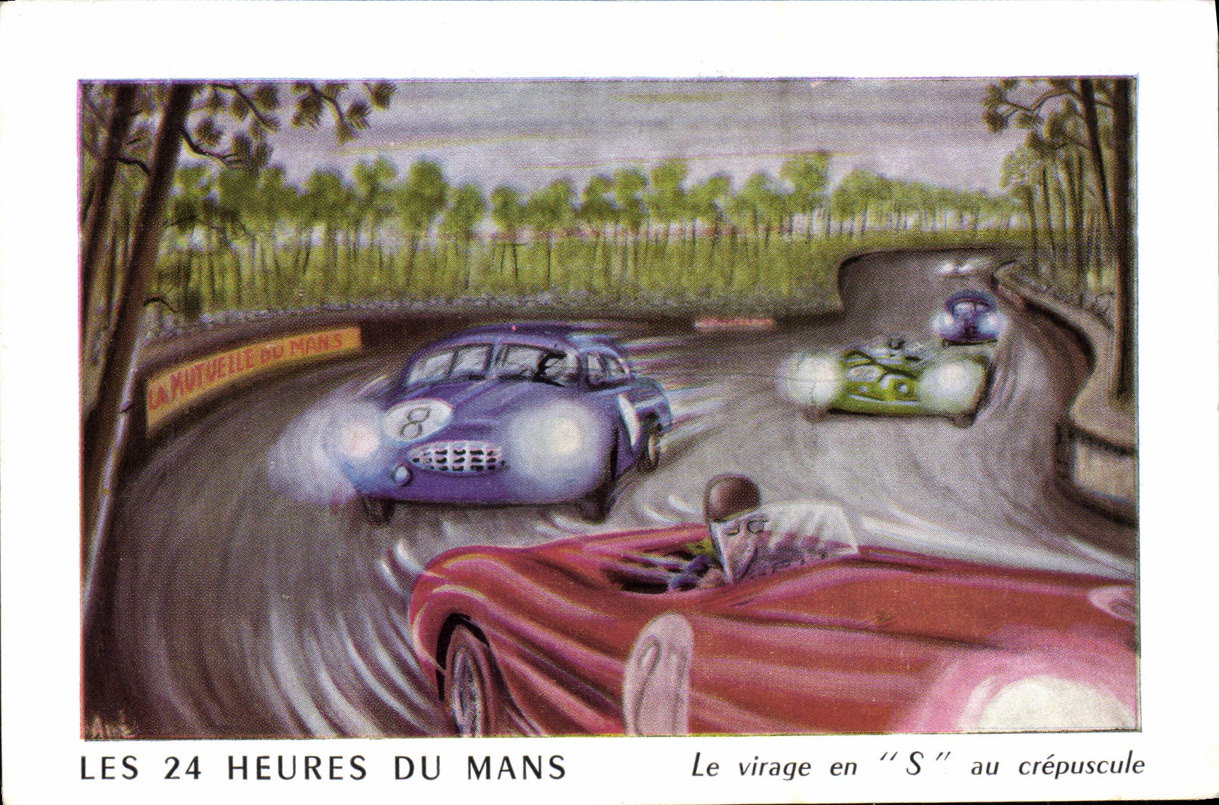 CPA Les 24 Heures Du Mans Le Virage En Au Crepuscule Automobile 