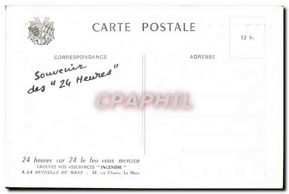 CPA Les 24 Heures Du Mans Le Virage En Au Crepuscule Automobile  — Verso