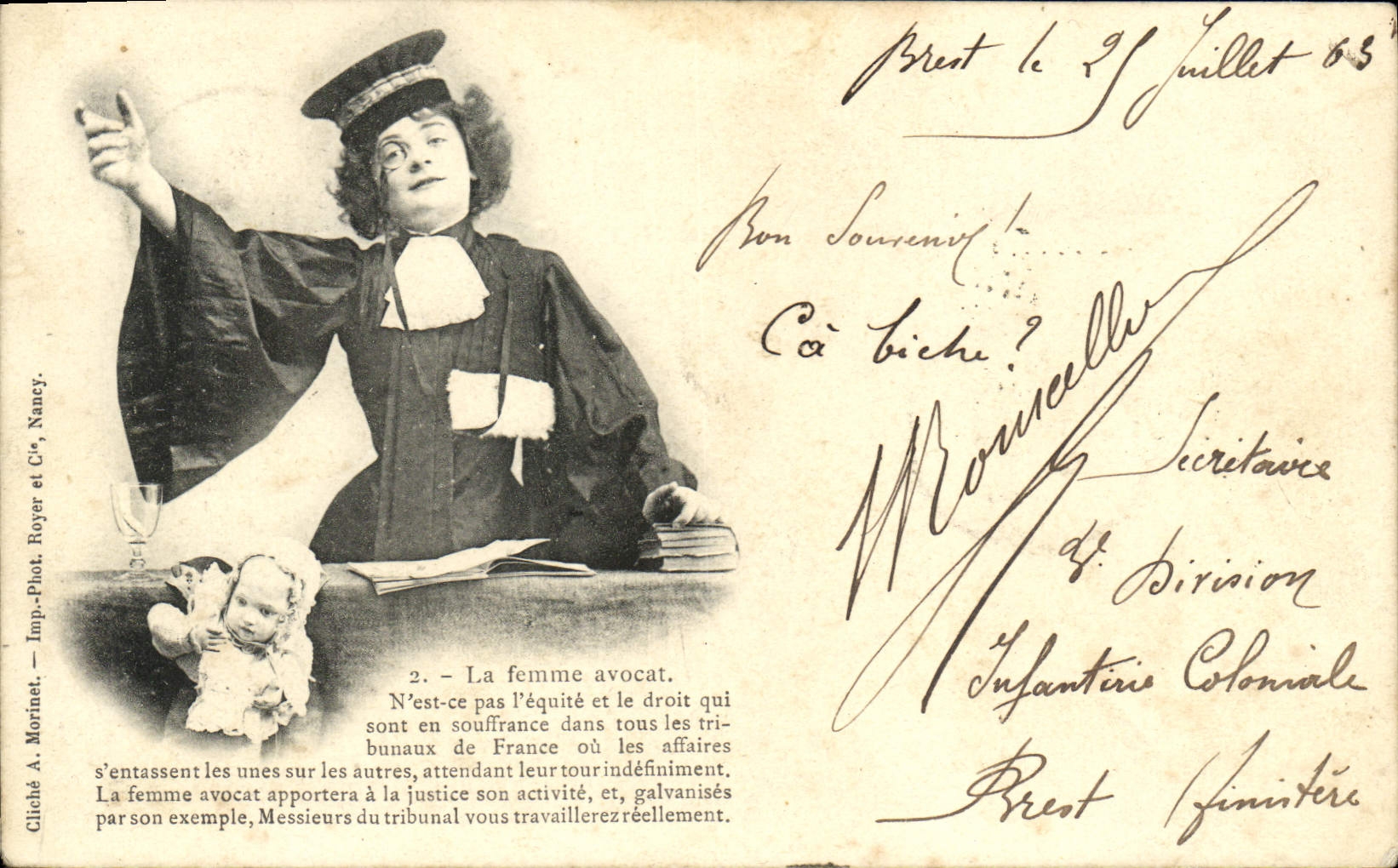 La femme avocat — Nancy — Cliché A. Morinet, Imp.-Phot. Royer et Cie, n°2