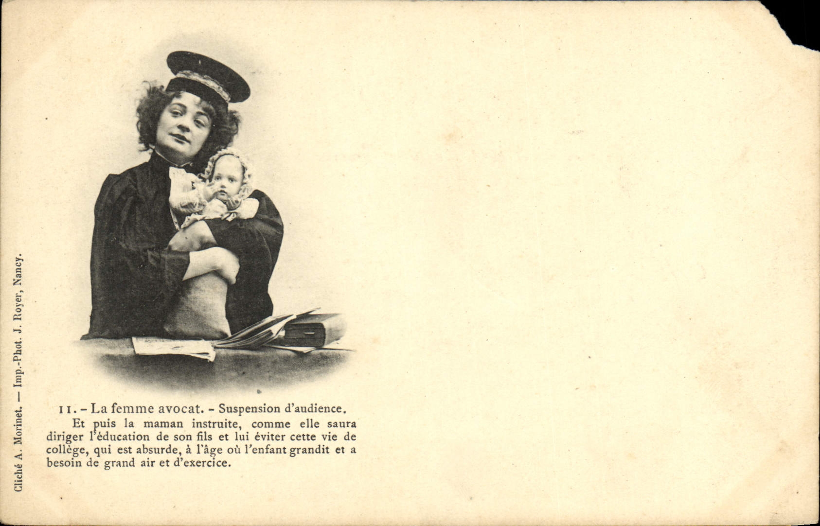 CPA La Femme Avocat Suspension D'Andience Et Puis La Maman Instruite Comme Elle Saura Diriger l'Education Juge Justice