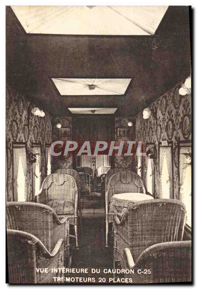 CPA Vue Interieure Du Caudron C25 Tri Moteurs 20 Places Avion Aviation 