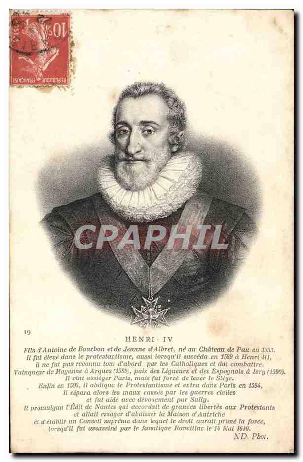 Henri IV — portrait gravé — ND Phot.