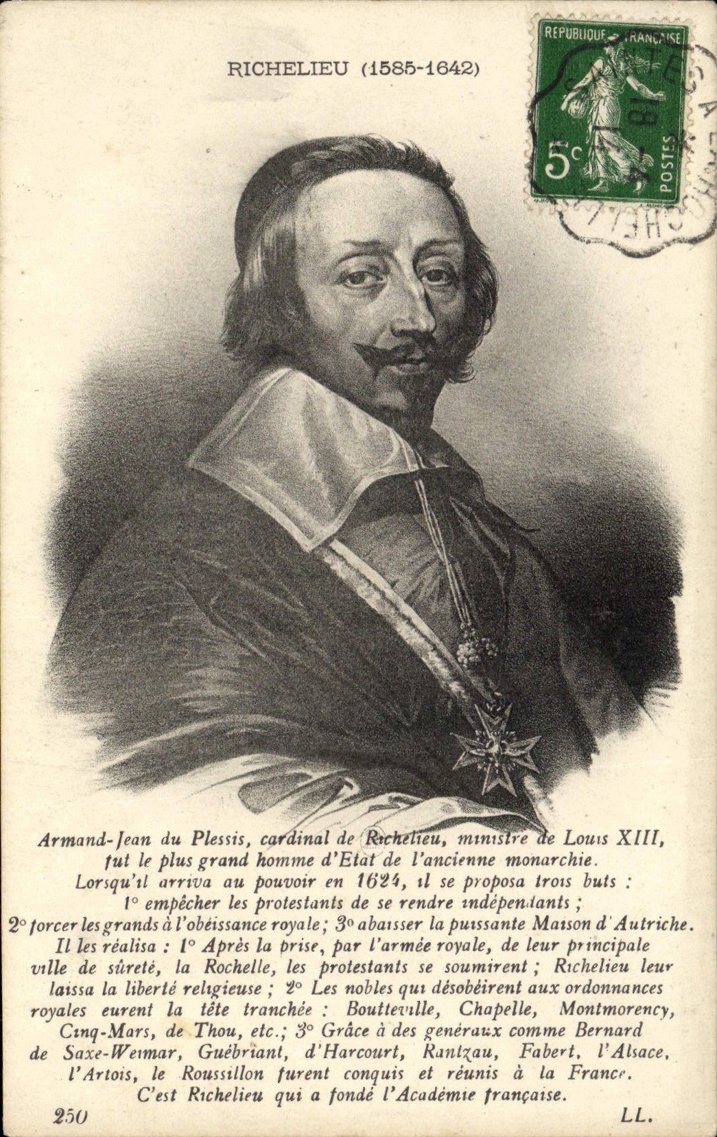 CPA Richelieu Armand Jean Du Plessis Cardinal De Richelieu Ministre De Louis XIII