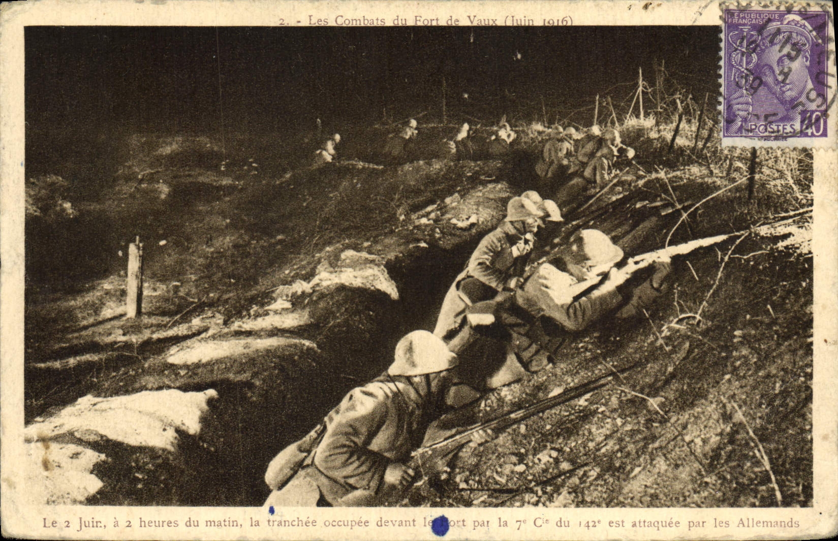 CPA Les Combats Du Fort De Vaux Juin 1916 Militaria