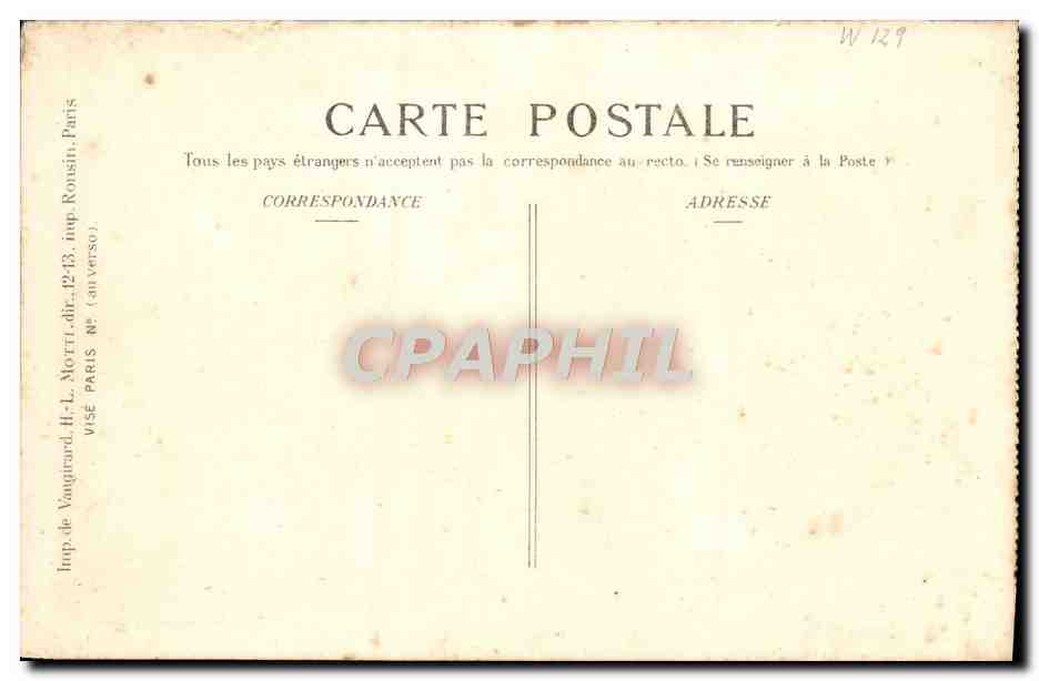 Sur le Front. Villa Fend Bise — Guerre 1914-15 — Ed. Pays de France, n° 131 — Verso