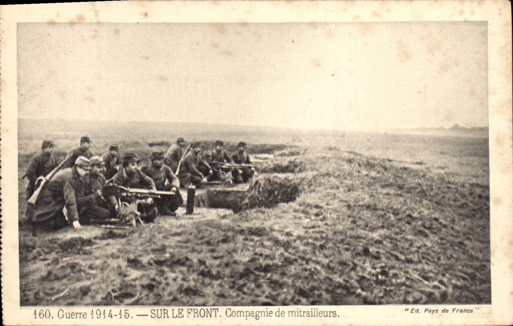 CPA Guerre Sur Le Front Compagnie De Mitrailleurs Militaria