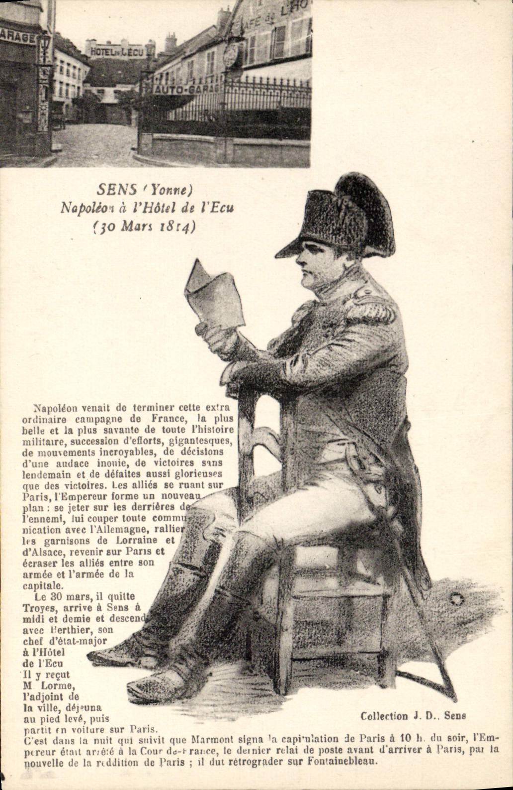 CPA Sens Napoleon a l'Hotel De l'Ecu 30 mars 1814