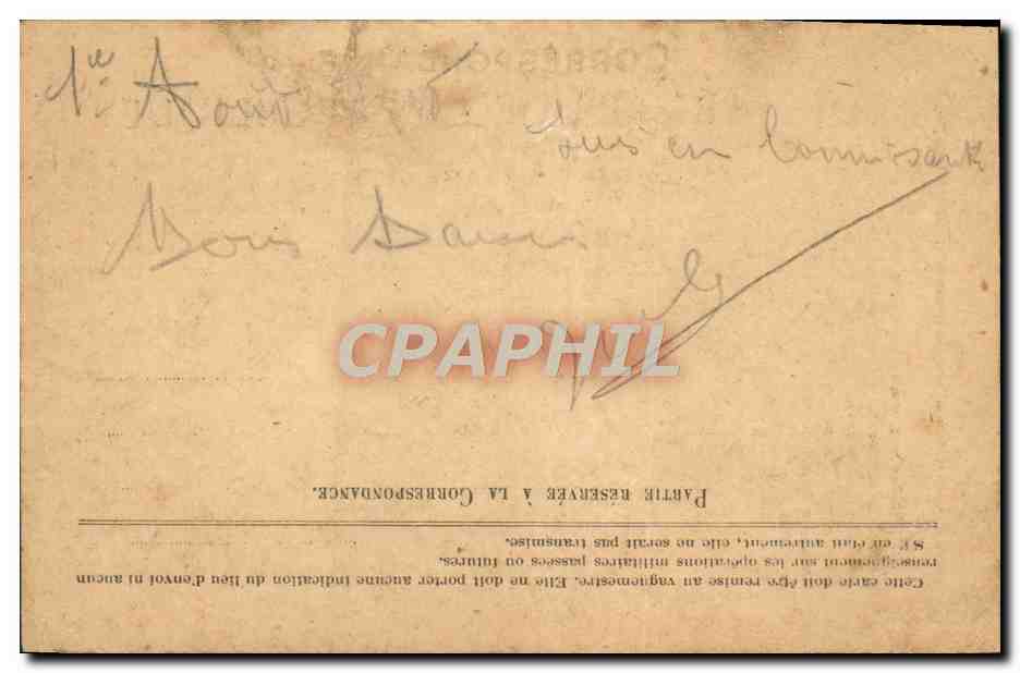 Carte en Franchise Militaire Berthe Viel Rue de Lille de Paris  — Rückseite