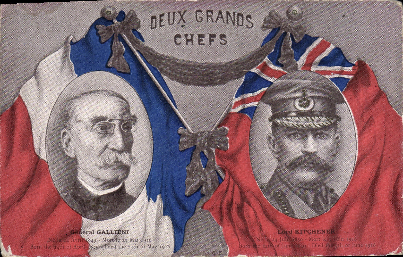 CPA Deux Grands Chefs General Gallieni Militaria 