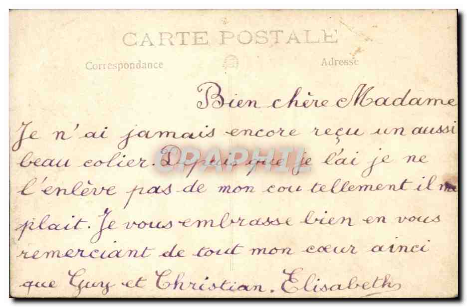 CARTE PHOTO Enfants Folklore — Rückseite