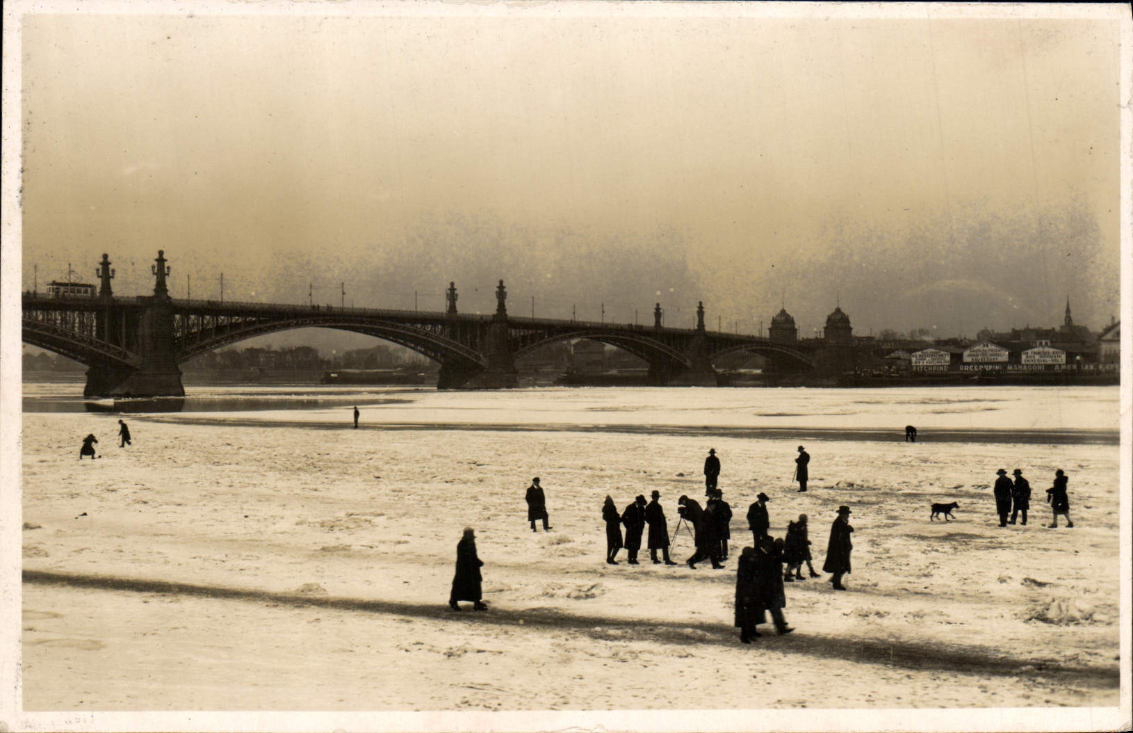 CARTE PHOTO Fevrier Mars 1929 Pont et neige