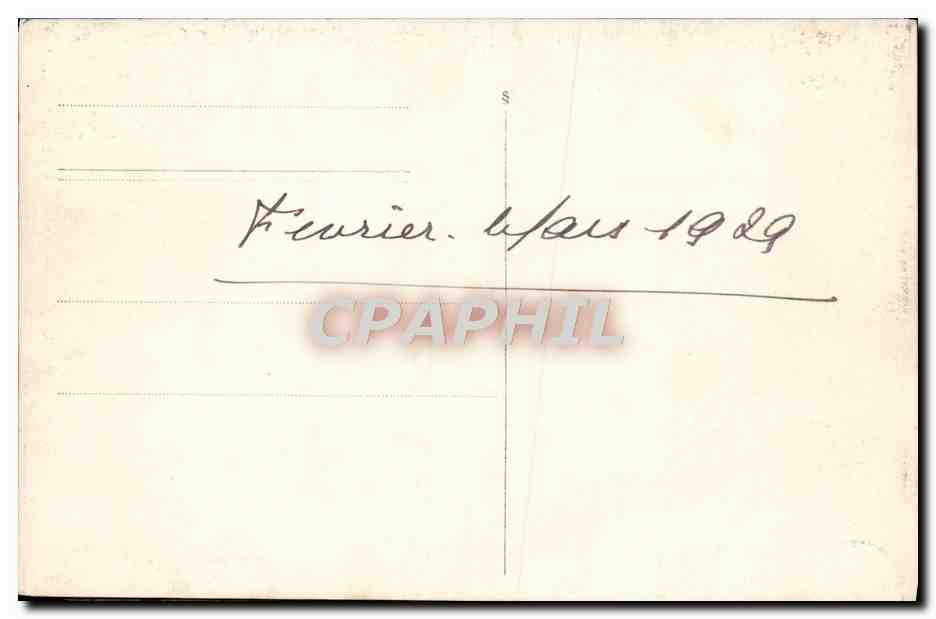 CARTE PHOTO Fevrier Mars 1929 Pont et neige — Verso