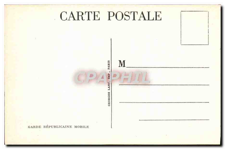 CPA Garde Republicaine Mobile Militaria Paris Arc de TRiomphe  — Rückseite