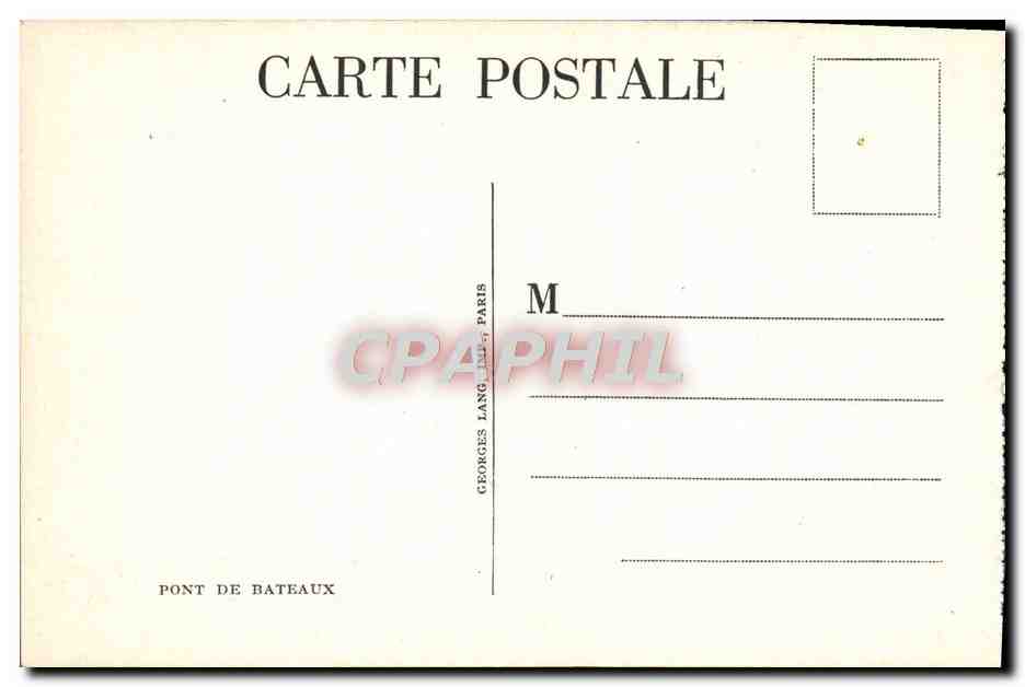 CPA Pont De Bateaux Militaria Auto chenille Canon  — Rückseite