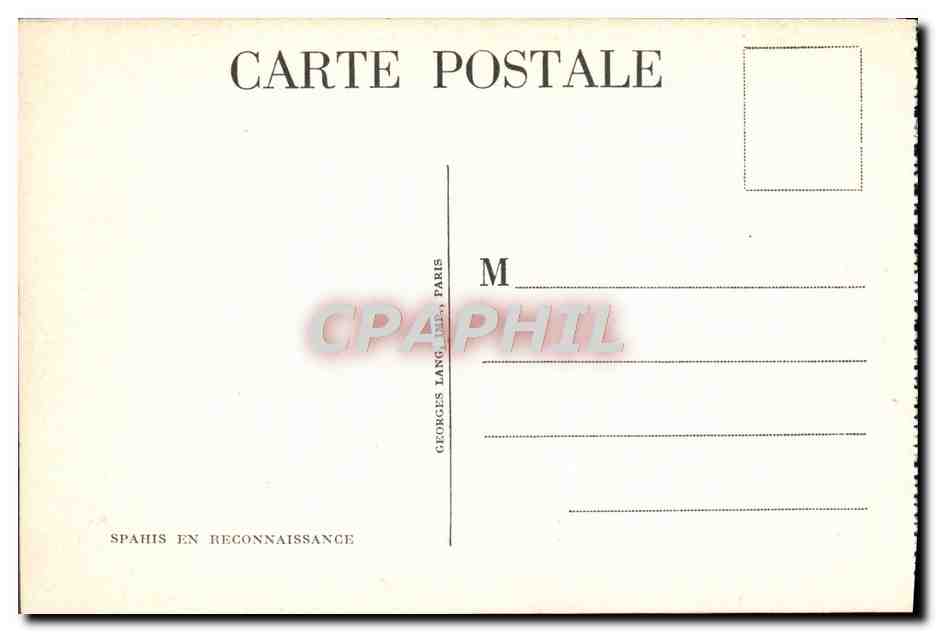 CPA Spahis En Reconnaissance Militaria Chevaux  — Rückseite
