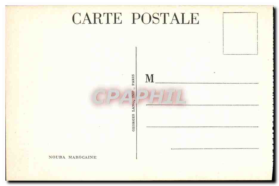 CPA Nouba Marocaine Mouton Militaria  — Rückseite
