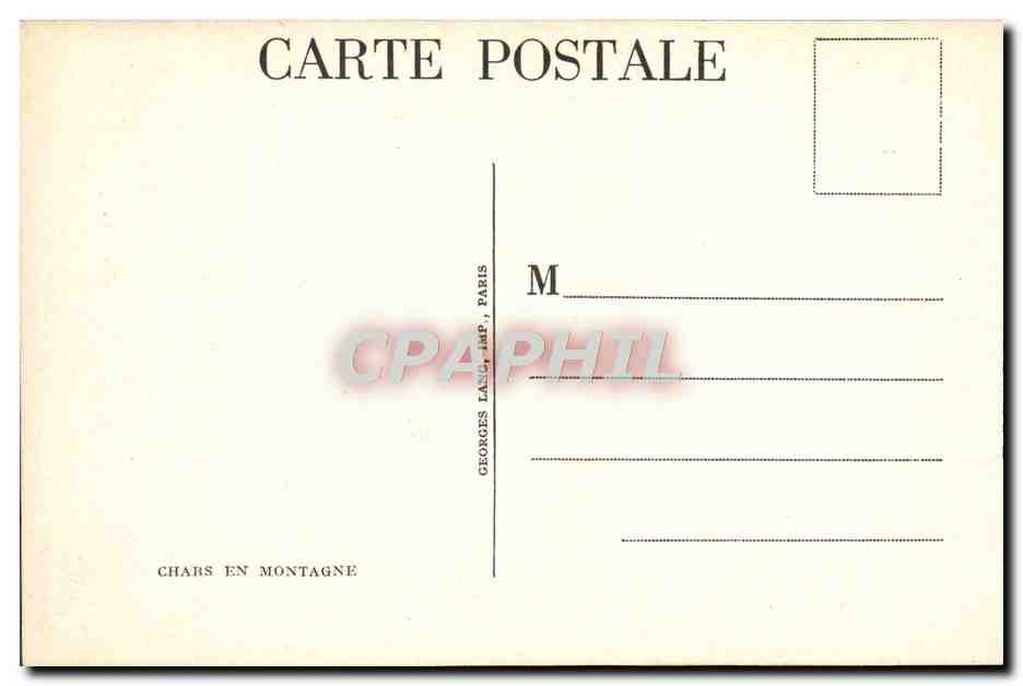 CPA Chars En Montagne Tank Militaria  — Rückseite