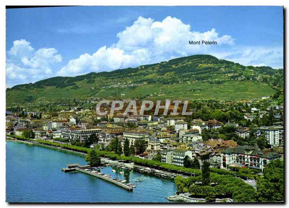 CPM Vevey Vue aerienne Au premier plan l'hotel du lac